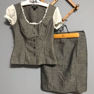 B Wear Byer California Gray Pinstripe Skirt Set